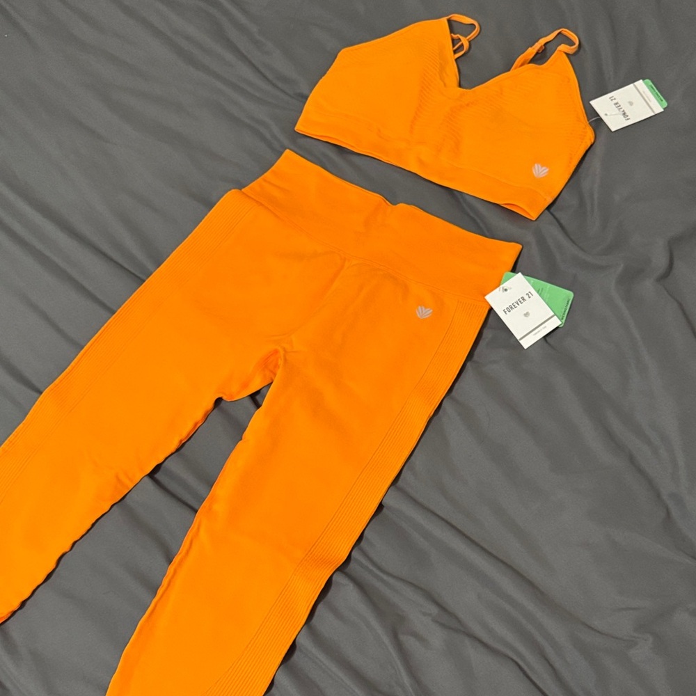 Forever 21 Orange Workout Set